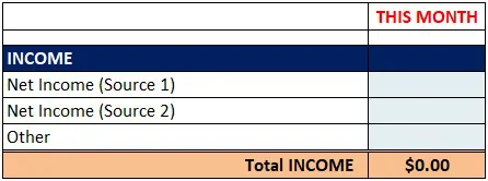 الگوی بودجه شخصی ماهانه Personal Monthly Budget Template