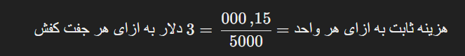 هزینه ثابت به ازای واحد تولید 