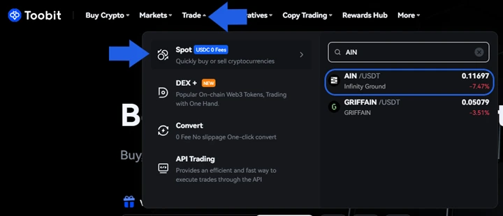 توبیت Infinity Ground (AIN) را برای معاملات اسپات لیست کرد
