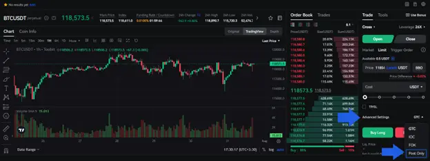 آموزش کامل ثبت سفارش Post-Only و Reduce-Only در صرافی  Toobit