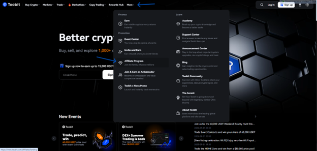 چگونه در بخش افیلیت (Affiliate) صرافی Toobit پارتنر شویم؟