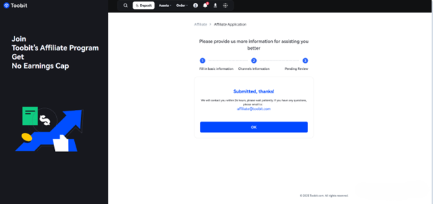 چگونه در بخش افیلیت (Affiliate) صرافی Toobit پارتنر شویم؟