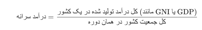 درآمد سرانه Per Capita Income